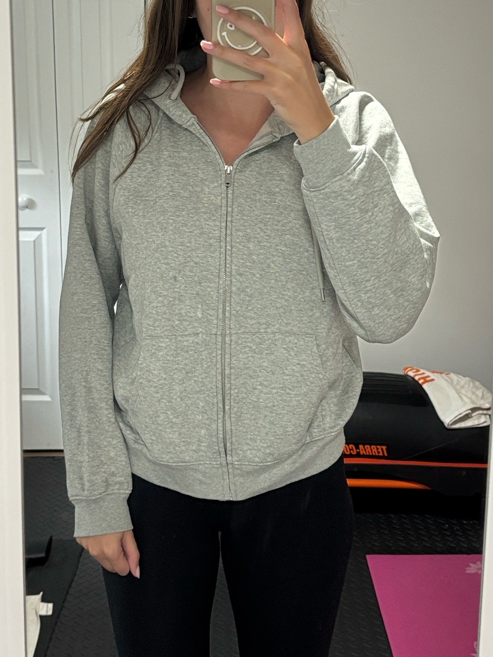 NWOT Vintage Soft Light Gray Zip-Up Hoodie - Women